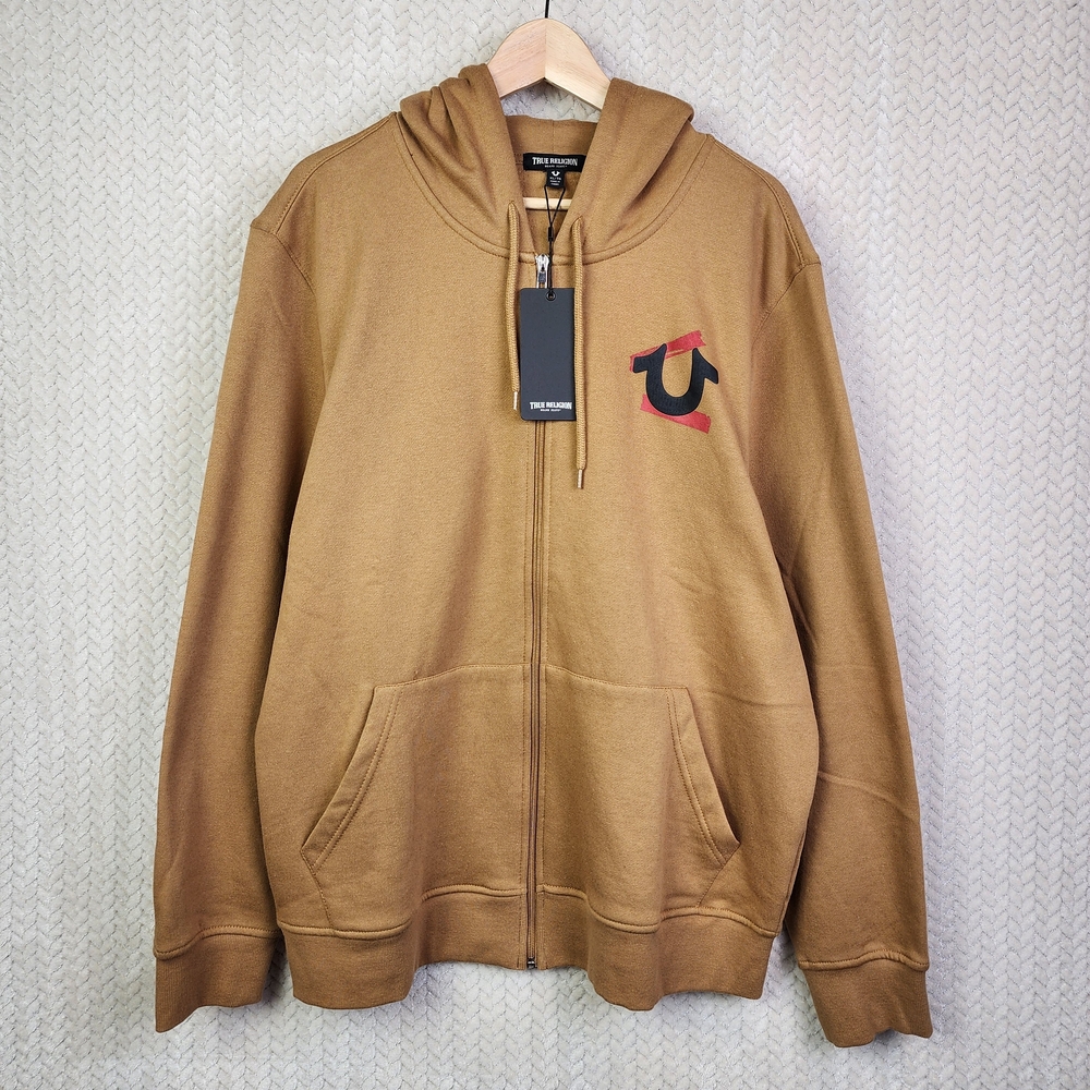 True‎ Religion Buddha Zip Honey Mustard Hoodie Men's Size XL NWT MSRP $124